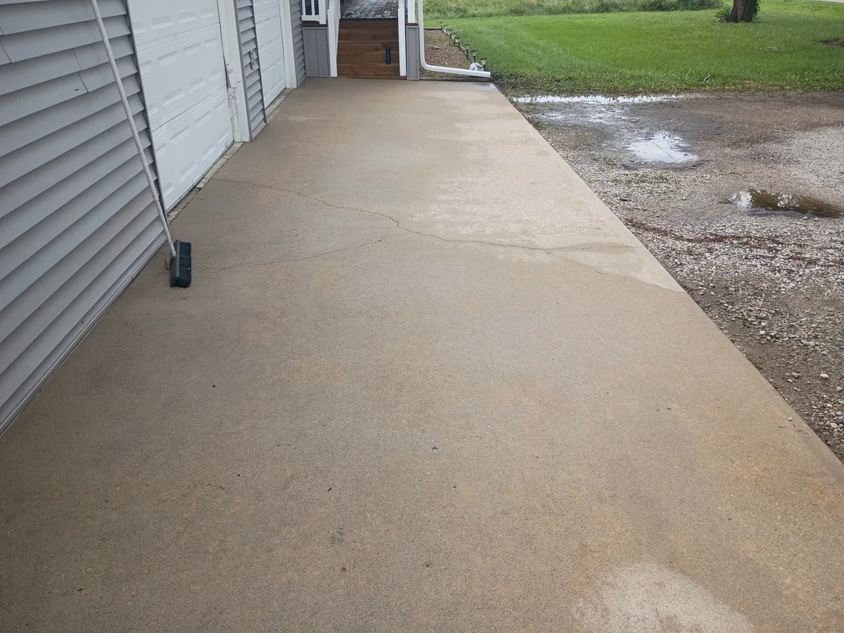 concrete walkway washed clean